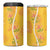 Hawaii Maile Lei 4 in 1 Can Cooler Tumbler With Yellow Monstera Pattern