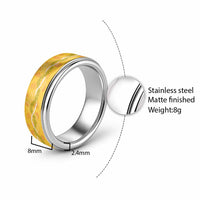 Hawaii Maile Lei Classic Ring With Yellow Monstera Pattern - Polynesian Pride