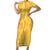 Hawaii Maile Lei Family Matching Short Sleeve Bodycon Dress and Hawaiian Shirt With Yellow Monstera Pattern