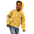 Hawaii Maile Lei Kid Hoodie With Yellow Monstera Pattern