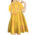 Hawaii Maile Lei Kid Short Sleeve Dress With Yellow Monstera Pattern