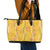 Hawaii Maile Lei Leather Tote Bag With Yellow Monstera Pattern