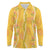 Hawaii Maile Lei Long Sleeve Polo Shirt With Yellow Monstera Pattern