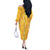 Hawaii Maile Lei Off The Shoulder Long Sleeve Dress With Yellow Monstera Pattern