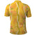 Hawaii Maile Lei Polo Shirt With Yellow Monstera Pattern