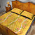 Hawaii Maile Lei Quilt Bed Set With Yellow Monstera Pattern