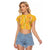 Hawaii Maile Lei Raglan Cropped T Shirt With Yellow Monstera Pattern