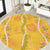 Hawaii Maile Lei Round Carpet With Yellow Monstera Pattern