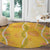 Hawaii Maile Lei Round Carpet With Yellow Monstera Pattern