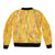 Hawaii Maile Lei Sleeve Zip Bomber Jacket With Yellow Monstera Pattern