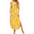 Hawaii Maile Lei Summer Maxi Dress With Yellow Monstera Pattern