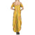 Hawaii Maile Lei Summer Maxi Dress With Yellow Monstera Pattern