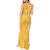 Hawaii Maile Lei Tank Maxi Dress With Yellow Monstera Pattern