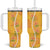 Hawaii Maile Lei Tumbler With Handle With Yellow Monstera Pattern