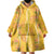 Hawaii Maile Lei Wearable Blanket Hoodie With Yellow Monstera Pattern