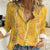 Hawaii Maile Lei Women Casual Shirt With Yellow Monstera Pattern