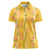 Hawaii Maile Lei Women Polo Shirt With Yellow Monstera Pattern