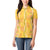 Hawaii Maile Lei Women Polo Shirt With Yellow Monstera Pattern