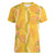 Hawaii Maile Lei Women V-Neck T-Shirt With Yellow Monstera Pattern