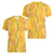 Hawaii Maile Lei Women V-Neck T-Shirt With Yellow Monstera Pattern