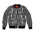 Hawaii Maile Lei Bomber Jacket With Gray Monstera Pattern