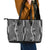 Hawaii Maile Lei Leather Tote Bag With Gray Monstera Pattern