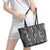 Hawaii Maile Lei Leather Tote Bag With Gray Monstera Pattern