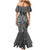 Hawaii Maile Lei Mermaid Dress With Gray Monstera Pattern