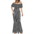 Hawaii Maile Lei Mermaid Dress With Gray Monstera Pattern