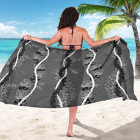 Hawaii Maile Lei Sarong With Gray Monstera Pattern