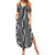 Hawaii Maile Lei Summer Maxi Dress With Gray Monstera Pattern