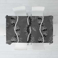 Hawaii Maile Lei Tablecloth With Gray Monstera Pattern