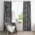 Hawaii Maile Lei Window Curtain With Gray Monstera Pattern