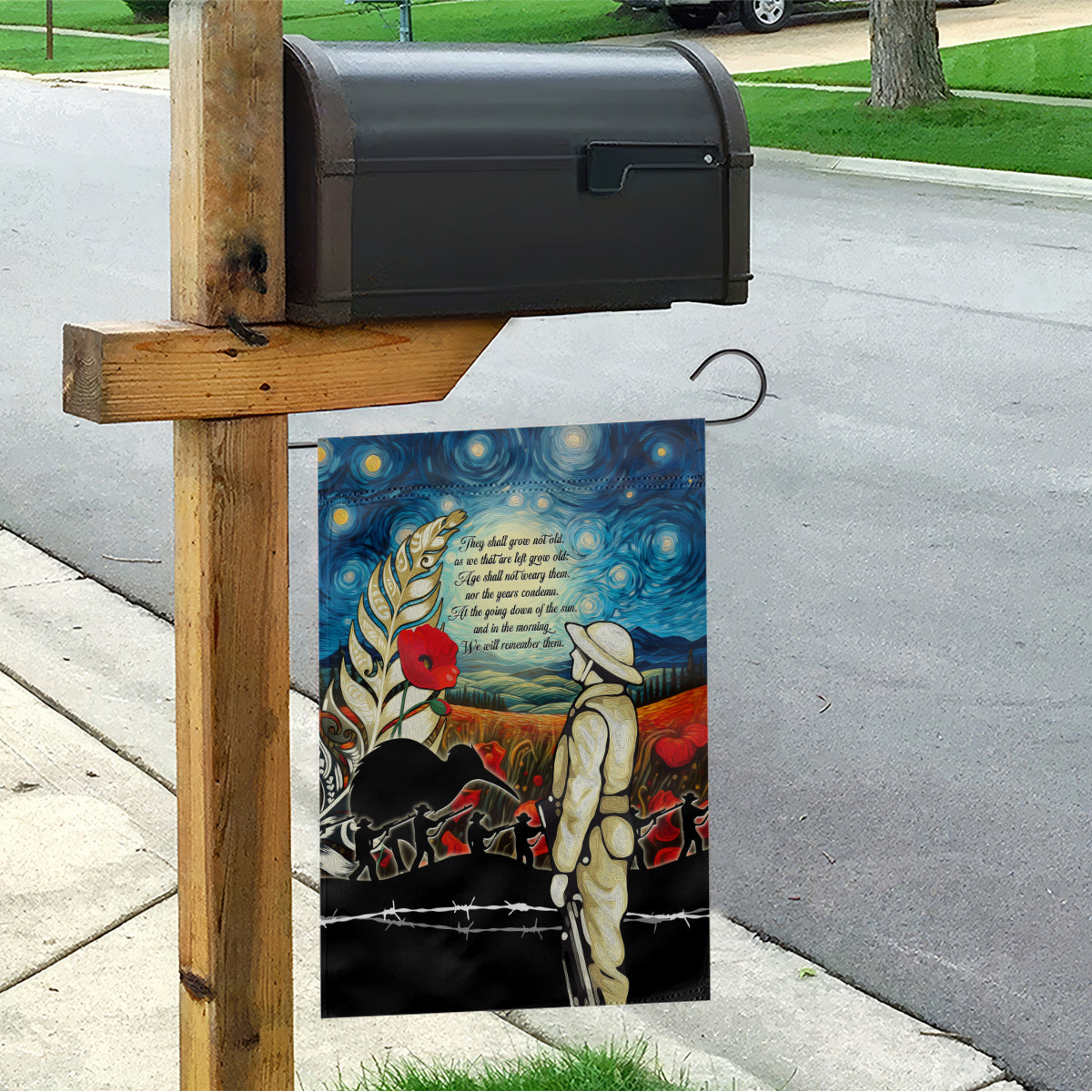 Kei Wareware Tatou New Zealand ANZAC Day Garden Flag Starry Night Inspo Style