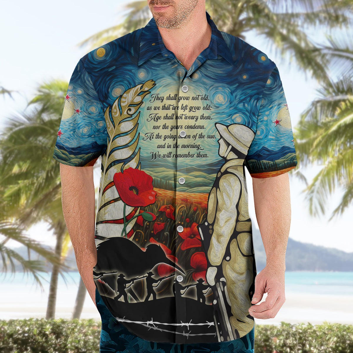 Kei Wareware Tatou New Zealand ANZAC Day Hawaiian Shirt Starry Night Inspo Style LT05 - Polynesian Pride
