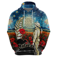Kei Wareware Tatou New Zealand ANZAC Day Zip Hoodie Starry Night Inspo Style LT05 - Polynesian Pride