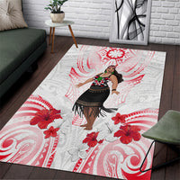 New Zealand Women's Day Area Rug Maori Wahine Polynesian Pattern