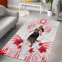 New Zealand Women's Day Area Rug Maori Wahine Polynesian Pattern