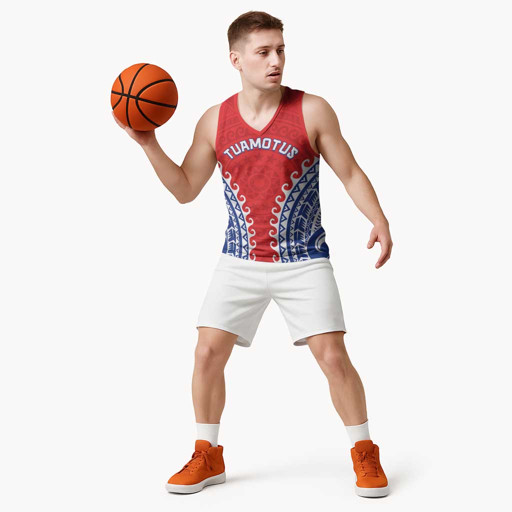 Custom Tuamotu Archipelago Basketball Jersey Polynesian Tribal Tattoo