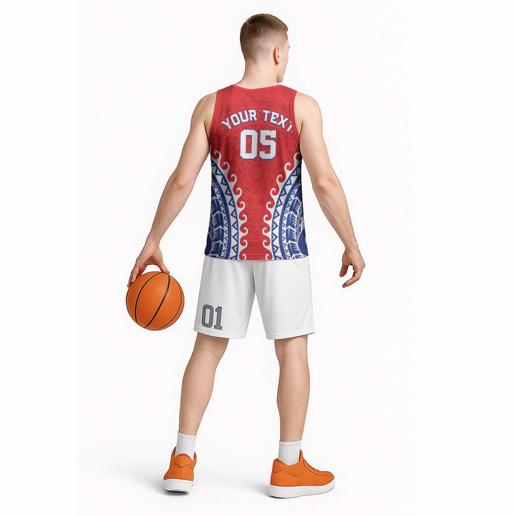 Custom Tuamotu Archipelago Basketball Jersey Polynesian Tribal Tattoo
