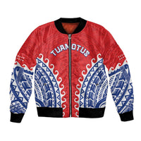Custom Tuamotu Archipelago Bomber Jacket Polynesian Tribal Tattoo