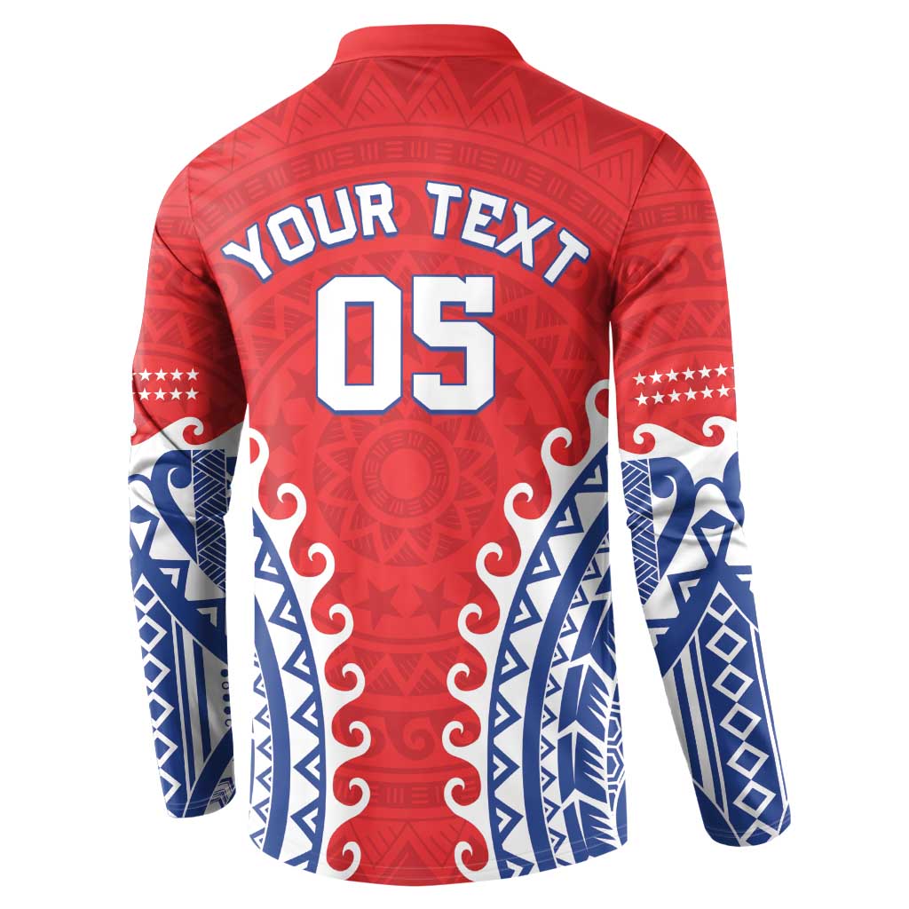 Custom Tuamotu Archipelago Button Sweatshirt Polynesian Tribal Tattoo
