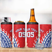 Custom Tuamotu Archipelago 4 in 1 Can Cooler Tumbler Polynesian Tribal Tattoo