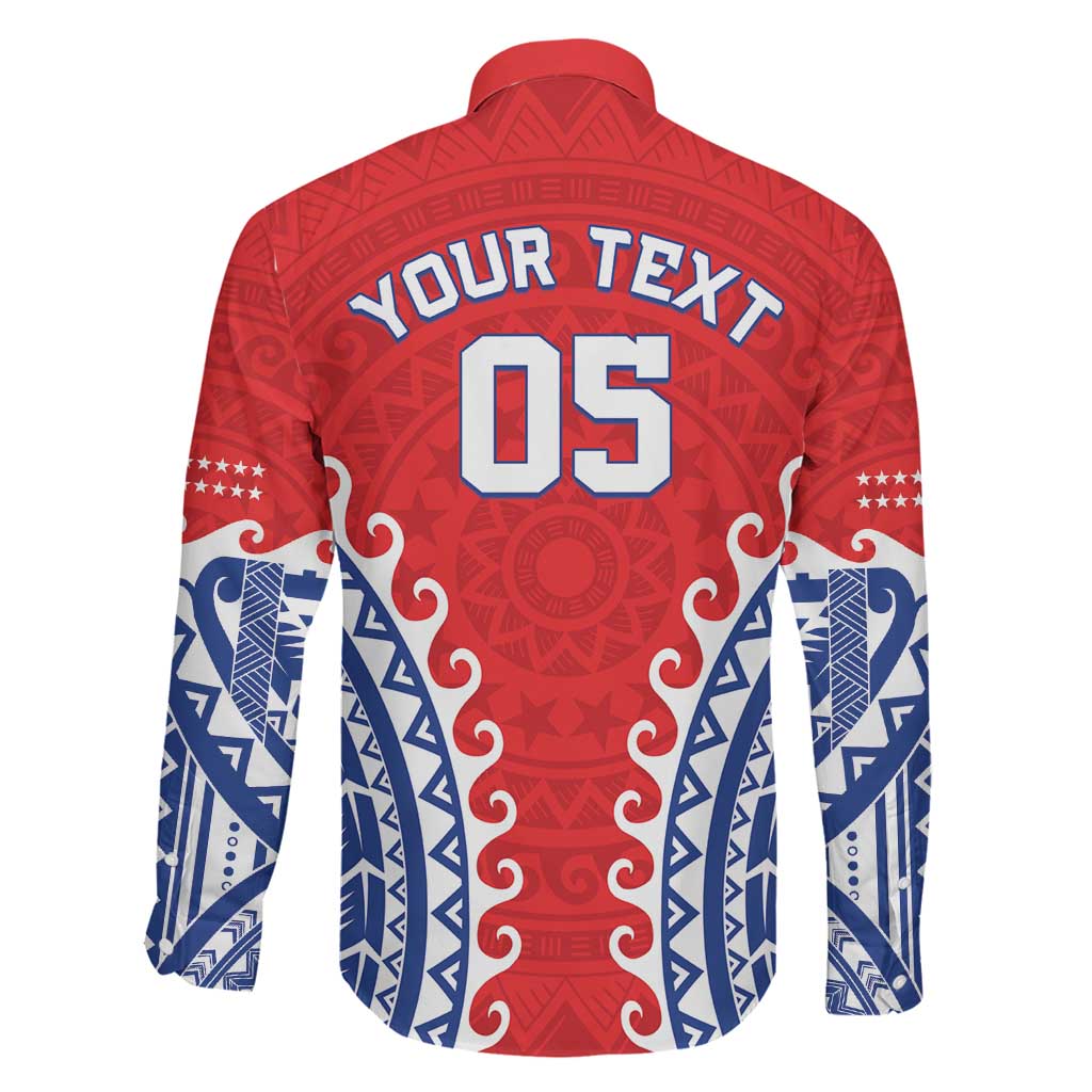 Custom Tuamotu Archipelago Family Matching Off The Shoulder Long Sleeve Dress and Hawaiian Shirt Polynesian Tribal Tattoo LT05 - Polynesian Pride