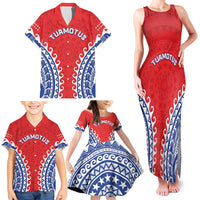 Custom Tuamotu Archipelago Family Matching Tank Maxi Dress and Hawaiian Shirt Polynesian Tribal Tattoo LT05 - Polynesian Pride
