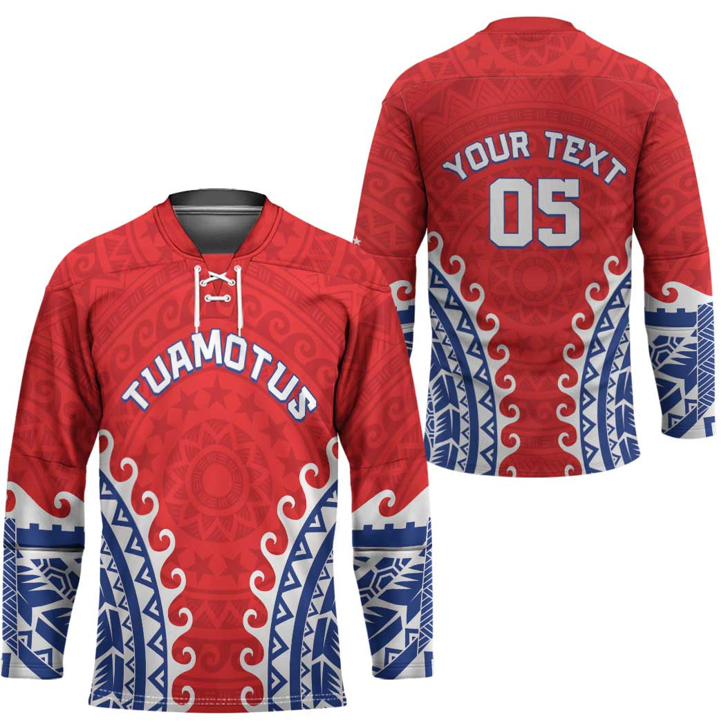 Custom Tuamotu Archipelago Hockey Jersey Polynesian Tribal Tattoo