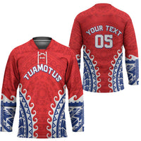 Custom Tuamotu Archipelago Hockey Jersey Polynesian Tribal Tattoo