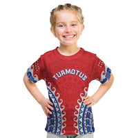 Custom Tuamotu Archipelago Kid T Shirt Polynesian Tribal Tattoo