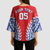 Custom Tuamotu Archipelago Kimono Sleeve Blouse Polynesian Tribal Tattoo