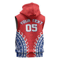 Custom Tuamotu Archipelago Sleeveless Hoodie Polynesian Tribal Tattoo